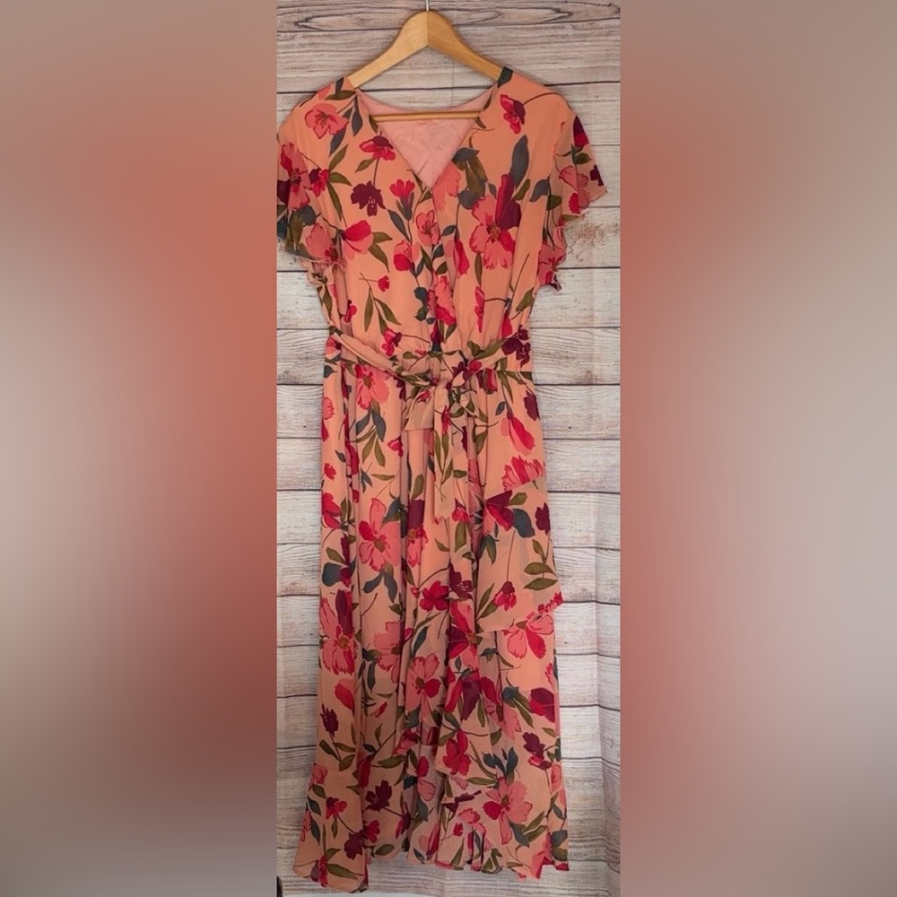 Floral Chiffon Ruffle Dress